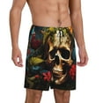 thumbnail image 2 of Sikiie Butterfly Flower Plant Skull Mens Pajama Shorts, Lightweight Lounge Pant with Pockets Soft Sleep Pj Shorts for MenMedium, 2 of 6