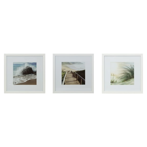 8" x 8" White Gallery Picture Frame with Mat by Studio Decor - Includes Pre-attached Hanging Hardware - Horizontal or Vertical Display Frame for Posters - Photos and Art Prints - 3 Pack