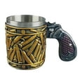 thumbnail image 1 of Stainless Steel Bullet-Pattern Beer Mug Multi-Purpose Reusable Mug Bar Club Drinkware Durable Design Leak-Proof Easy to Clean Stylish Handle, 1 of 5