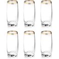 thumbnail image 1 of Europeware Clear Gold Rim Kitchen Drinkware Glasses Set of 6 Drinking Glass, 1 of 2
