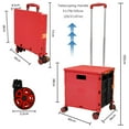thumbnail image 2 of ATTACK SHARK Foldable Utility Cart with 4 Rotate Wheels, Red, 2 of 9