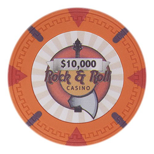 25 ct White $1 One Dollar "Rock & Roll" Series 13.5 Grams Poker Chips 