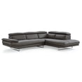 thumbnail image 3 of 110" X 88" X 29" X 37" Dark Gray Leather Sectional and Chaise, 3 of 3