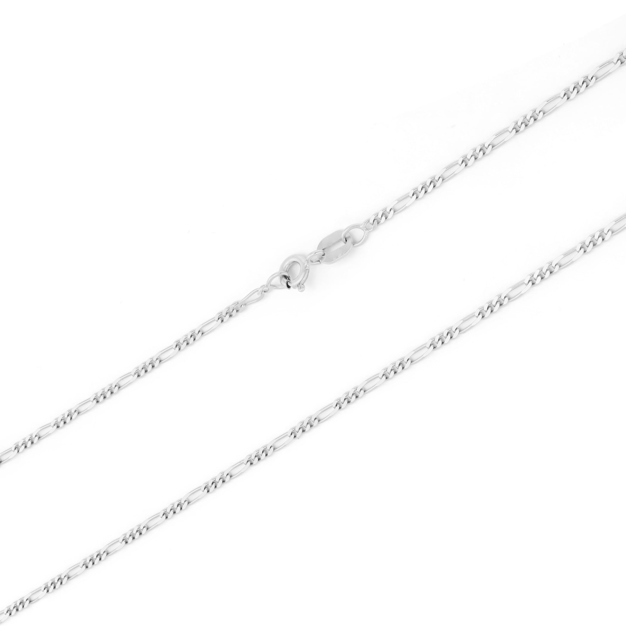 Nuragold 10k White Gold 2mm Solid Rope Chain Diamond Cut Pendant 