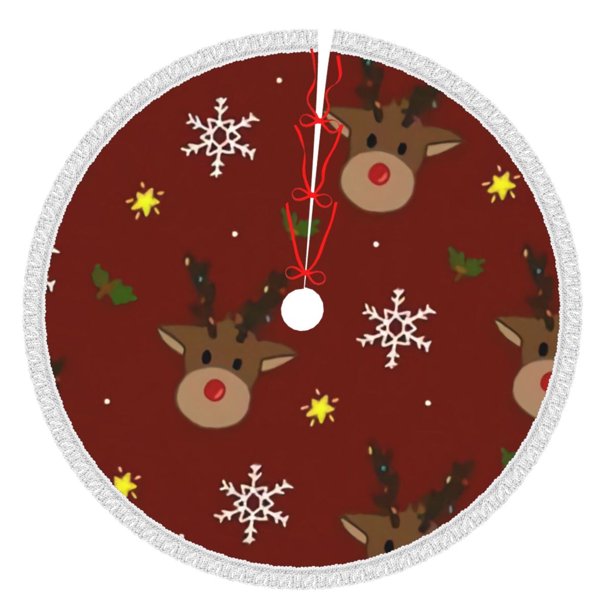 Faldas para árbol de Navidad de 30 pulgadas con texto "Merry Christmas", tapete para árbol de Navidad para vacaciones de invierno, falda para árbol de Navidad para decoraciones navideñas rústicas