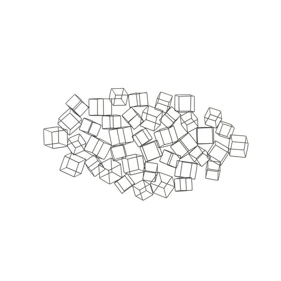DecMode Black Metal 3D Layered Wire Cube Geometric Wall Decor