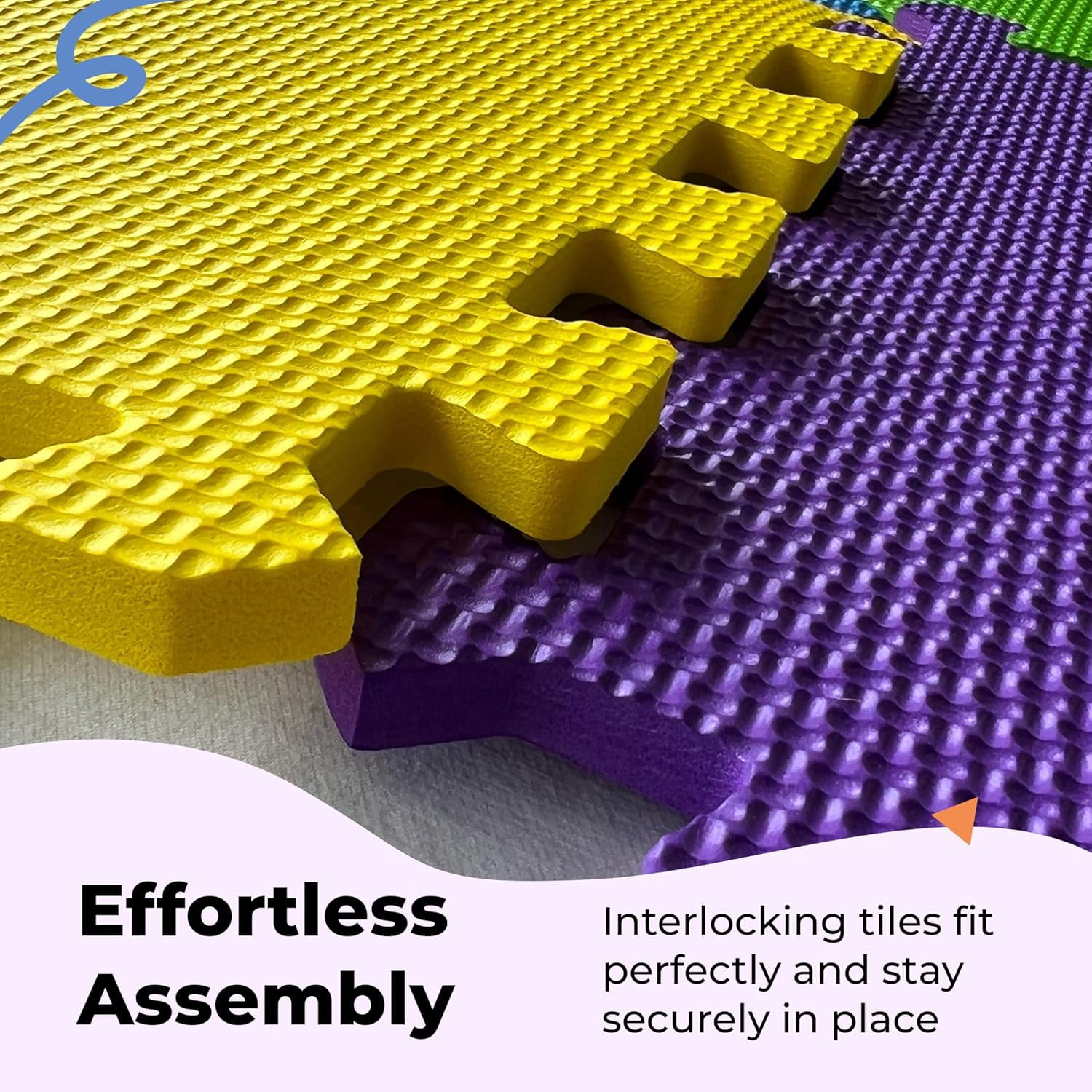 Foam Floor Tiles for Kids - Non-Toxic Comfortable Baby Play Mat and Interlocking Foam Tiles, Fits with 50x50 Playpen Mat for Crawling & Development, Soft Play Mat for Babies 6-12 Months