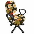 thumbnail image 1 of East Office Chair Slipcover, Japanese Carp Koi Fish with Lotus Flowers East Culture Nature, Protective Stretch Decorative Fabric Cover, Standard Size, Burnt Sienna Orange, by Ambesonne, 1 of 5