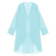 thumbnail image 4 of Alvivi Womens Long Sleeve Sheer Mesh Shrug Elegant Chiffon Open Front Bolero Cardigan Jacket Light Blue XXL, 4 of 6
