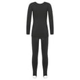 thumbnail image 2 of TiaoBug Kids Girls Gymnastics Bottoming Suit Long Sleeve Fleece-Lined Dance Tops with Leggings Set B Black 12-24 Months, 2 of 7