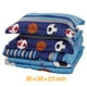 thumbnail image 2 of Juego de cama en miniatura para niños y adolescentes de 6 piezas en una bolsa: edredón deportivo de microfibra suave multicolor con diseño de baloncesto, fútbol y sábana ajustable, tamaño doble, 2 of 5