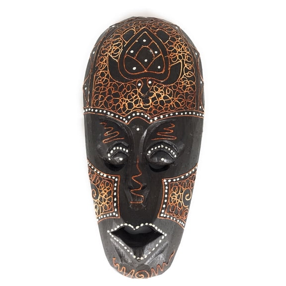 Tribal Tiki Mask 8" w/ Turtle - Primitive Art | #wib370420f
