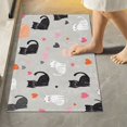 thumbnail image 2 of Yayeee Bath Rug for Bathroom Floor Non Slip Contour Fluffy Soft Absorbent Mat, 20"x24", Gray Cartoon Pattern, 2 of 7