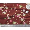thumbnail image 2 of Soimoi Cotton Jersey Fabric Leaves & Plumeria Floral Print Fabric by The Yard 58 Inch Wide, 2 of 3