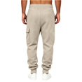 thumbnail image 2 of Mens Fleece Cargo Sweatpants, Relaxed Fit Casual Joggers, 2 of 5
