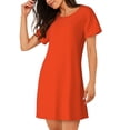 thumbnail image 2 of Disketp Orange para Camisón Corto de Manga Corta para Mujeres, Camisón Cómodo con Escote Redondo, Bonito y Confortable, 2 of 6