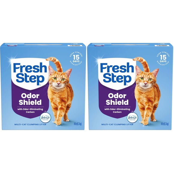 Arena para gatos Fresh Step Clumping Multicat, control de olores, 6,35 kg x 2