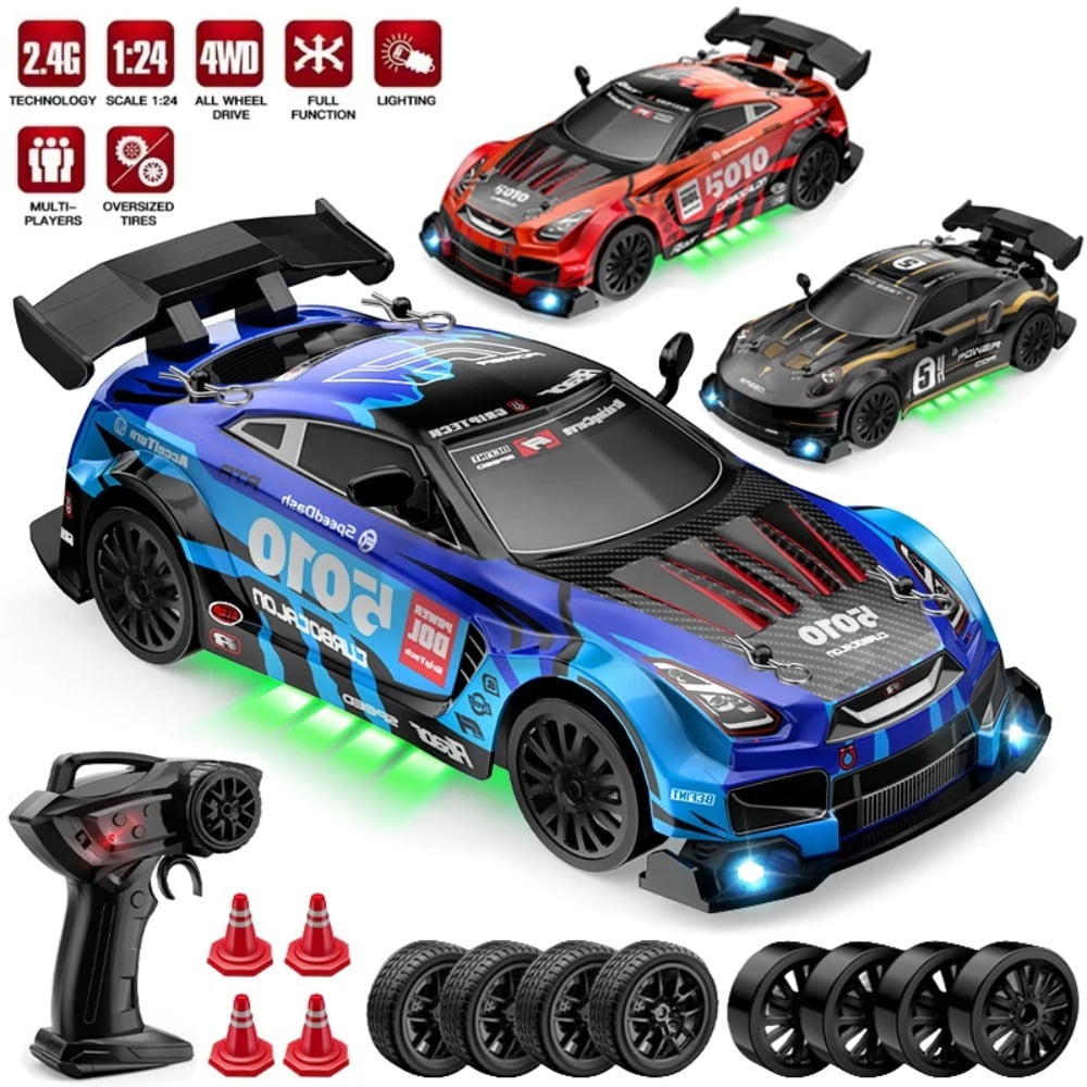 ATJIA RC Drift Car Toys Remote Control Drift Cars 2.4GHz 1:24 4WD High Speed RC Drift Car with LED Lights