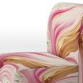 thumbnail image 4 of Designart "Bold Flowing Pink and Gold II" Pink Bold Upholstered Accent Chair - Modern Arm Chair For Living Room, 4 of 5