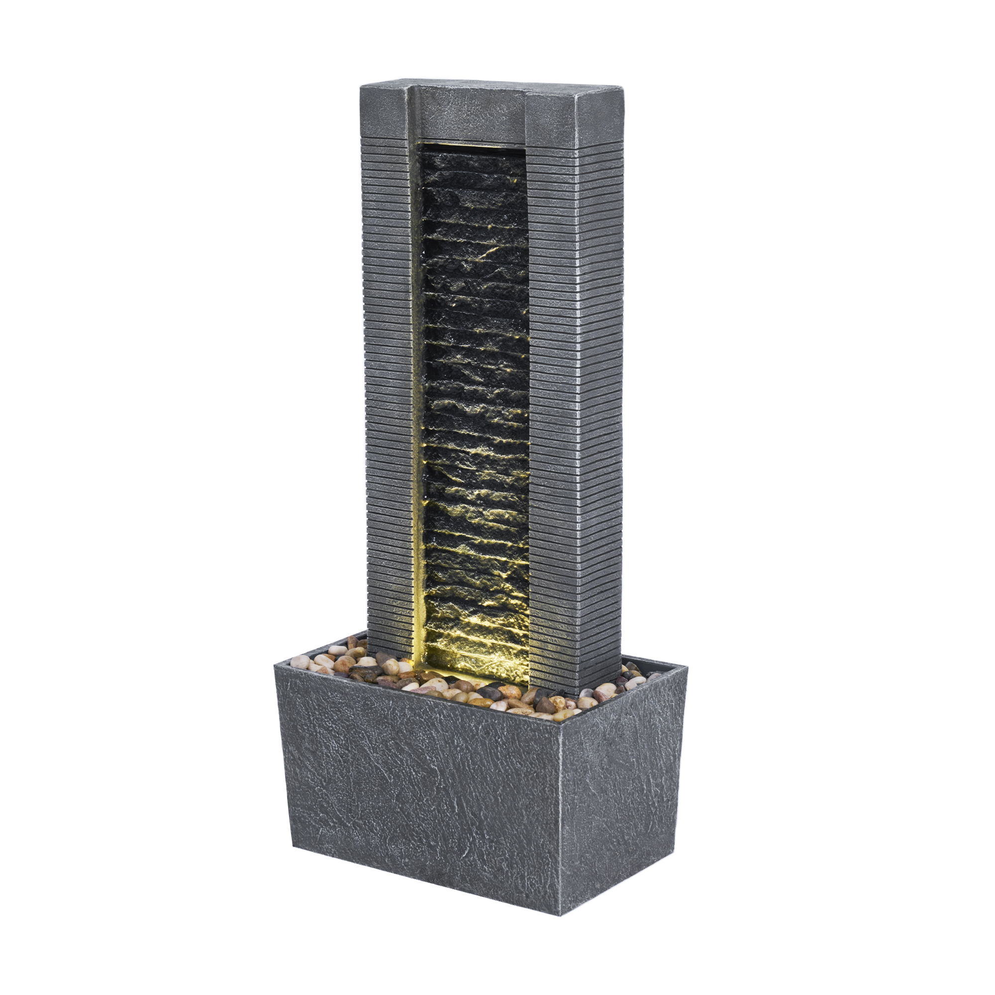 Teamson Home Demeter LED Waterfall Fountain, 29" LED Garden & Patio Water Feature