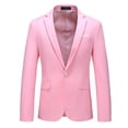thumbnail image 1 of Jackets for Men, Casual Solid Lapel Long Sleeved Button Business Wedding Suit Jacket with Pockets, Men's Jacket, 1 of 4