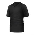 thumbnail image 6 of Mens Shirts Summer Clearance V-Neck Pocket Striped Pattern Casual Fashion Lapel Short Sleeve Shirt, 6 of 9