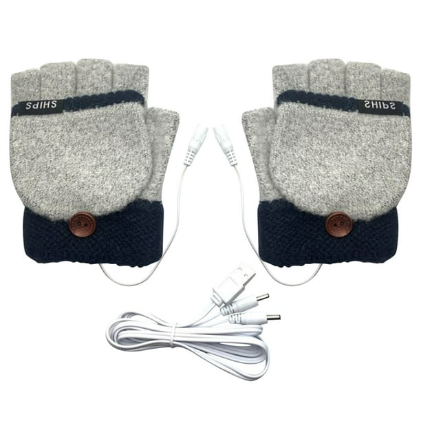 Guantes calefactables USB para interior y exterior, 2 usos, guantes calefactables de invierno, una manopla