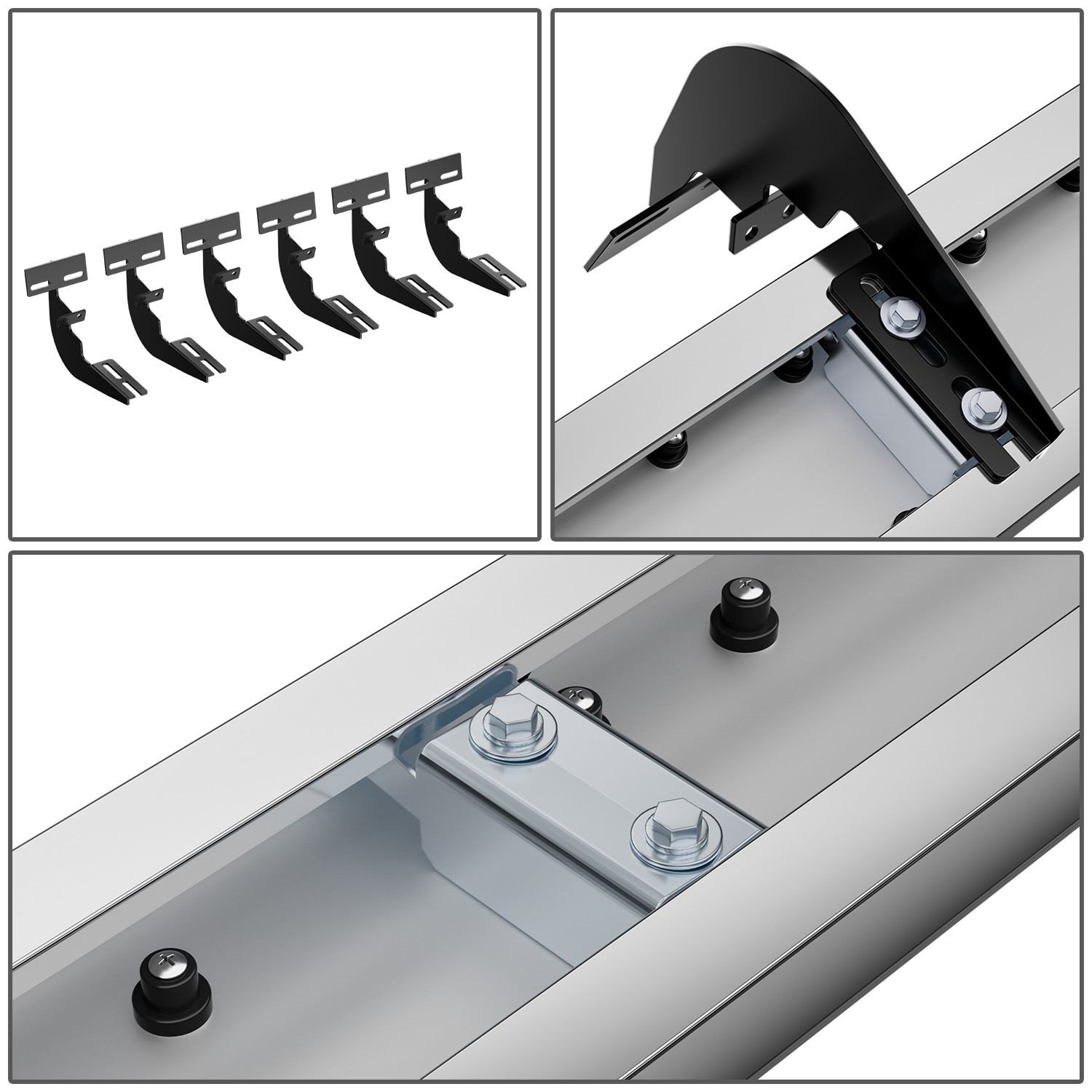 DNA Motoring 6.75" Side Step Nerf Bars Running Boards for 09-23 Dodge Ram 1500 Classic Quad Cab