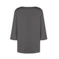 thumbnail image 4 of Staron Women's Casual 3/4 Sleeve T-Shirt Top Button Down V-Neck Loose Fit Printed Blouse, Gray XXL, 4 of 5