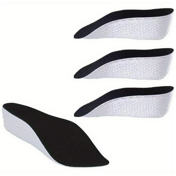 2 pairs Orthotic High Cushion Insole - Arch Support, Plantar Fasciitis & Flat Feet Relief (Black, 3.5cm)