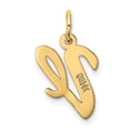 thumbnail image 3 of Auriga Fine Jewelry 14K Yellow Gold Medium Script Letter V Initial Pendant for Women, 3 of 6