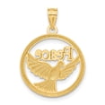 thumbnail image 3 of 14K Gold W/Rhodium Polished Peace Dove Pendant, 3 of 4