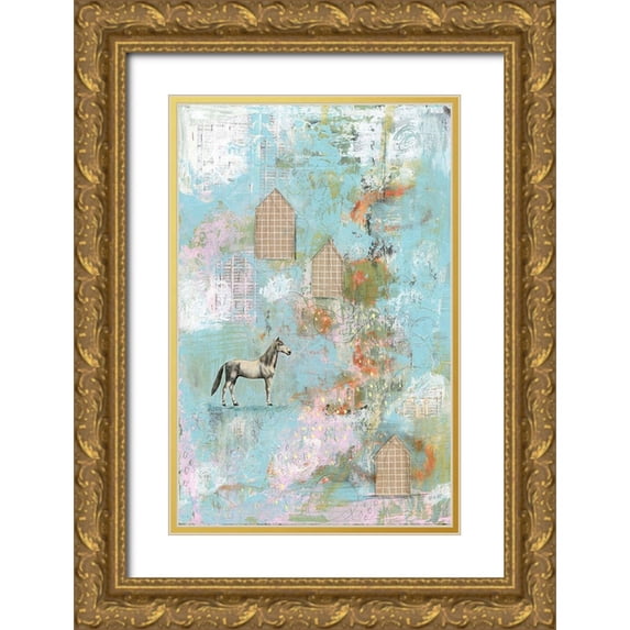 Ogren, Sarah 17x24 Gold Ornate Wood Framed with Double Matting Museum Art Print Titled - Horse I