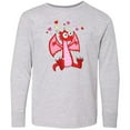 thumbnail image 3 of Inktastic Happy Valentine Cute Red Cartoon Dragon with Hearts Long Sleeve Youth T-Shirt, 3 of 5