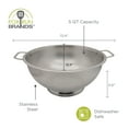 thumbnail image 4 of Fox Run Large Stainless Steel Colander, 5 Quart Pasta Strainer With Handles, 11” x 13.5” x 5”, 4 of 7