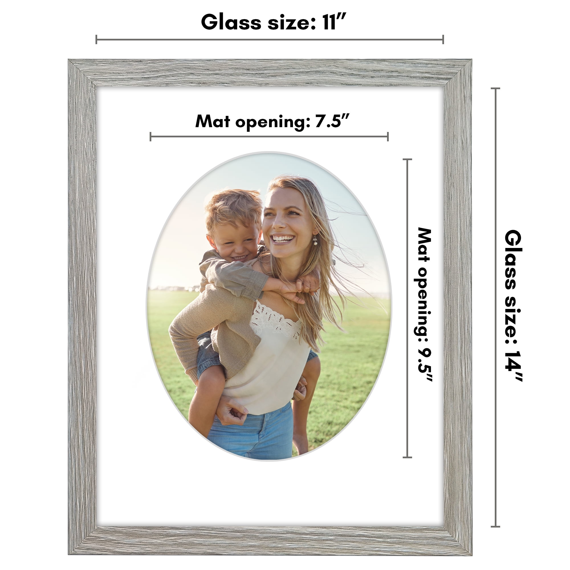 Americanflat 11x14 Picture Frame with Shatter-Resistant Glass shaped elevate cherished photos unique - Driftwood