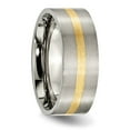 thumbnail image 4 of Chisel Titanium Brushed with 14k Gold Inlay 8mm Flat Band, 4 of 7