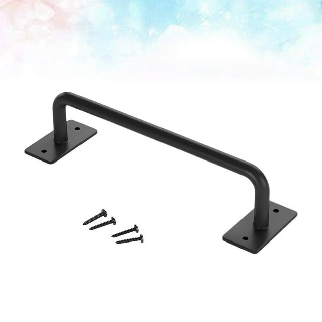 OUNONA Black Barn Door Handle Carbon Steel Rustic Style Practical and Comfortable Touch