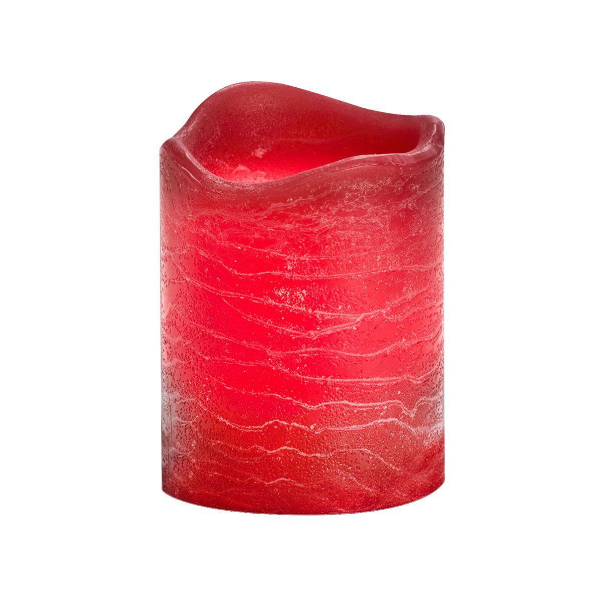 Inglow 4" Flameless Rustic Pillar Pomegranate Scented Candle 
