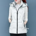 thumbnail image 2 of DHFJKG Women's Classic Padded Vest Cost Solid Color Sleeveless Hooded Zipper Jacket With Pockets Mid-Long Cozy Coats, 2 of 4