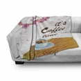 thumbnail image 2 of Coffee Time Soft Flannel Fleece Throw Blanket, Cartoon of Japanese Spring Cherry Blossom Branches and Drink Cup Print, Cozy Plush for Indoor and Outdoor Use, 50" x 60", Multicolor, by Ambesonne, 2 of 5