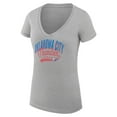 thumbnail image 2 of Women's G-III 4Her by Carl Banks Heather Gray Oklahoma City Thunder Super-Slim Fit Lightweight Filigree Logo V-Neck, 2 of 3