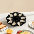 thumbnail image 4 of Nkmbld Modern Shape Dinnerware Dishes Set for Kitchen, Jiaozi Plates with Vinegar Plastic Snack Plates Commercial Frame Fry Shrimp Sushi Plates, Black, 4 of 7