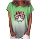 thumbnail image 1 of Camiseta de manga corta con estampado de cuello redondo para mujer, blusa suelta informal, Tops Fridja  gope4822, 1 of 5