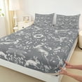 thumbnail image 3 of Homewish Animal Deer Rabbit Owl 4 Pieces Queen Sheet Sets for Teens Boys Girls,Chic Flower Ultra Soft Flat Sheet,Exotic Style Queen Fitted Sheet,Ultra Soft Home Decor, 3 of 7