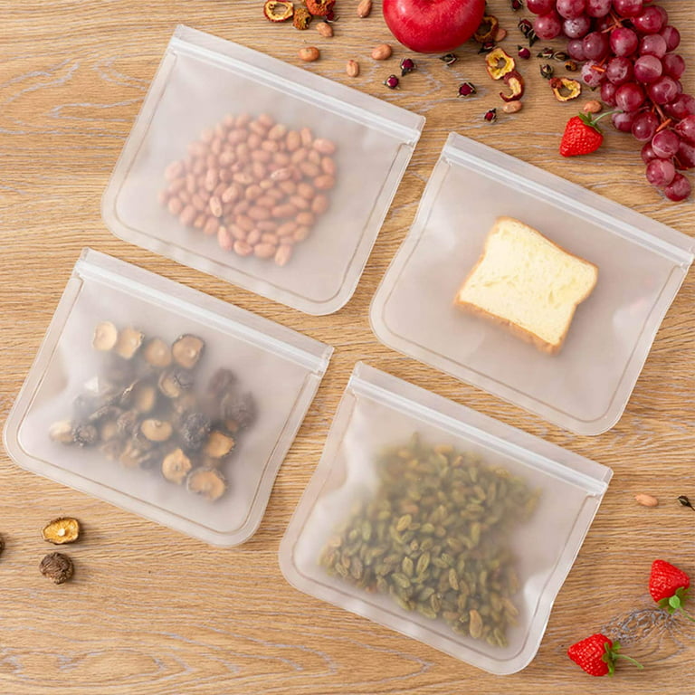 Fresh Zip lock Bag Reusable Silicone Food Freezer Storage Lunch