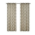 thumbnail image 2 of Fretwork Print Blackout Window Curtain, Grommet Top Window Curtain Panel for Living Room Bedroom, Scroll Geometric Fretwork Print Design Window Curtain Panel in Grommet Top, Khaki+Black, 2 of 9