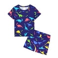 thumbnail image 2 of QEFJNO 3-12Y Kids Boys Pajamas Set 2 PCS Short Sleeve Top and Shorts Pants for Toddler Boys Dinosaur Pjs Summer, 2 of 14