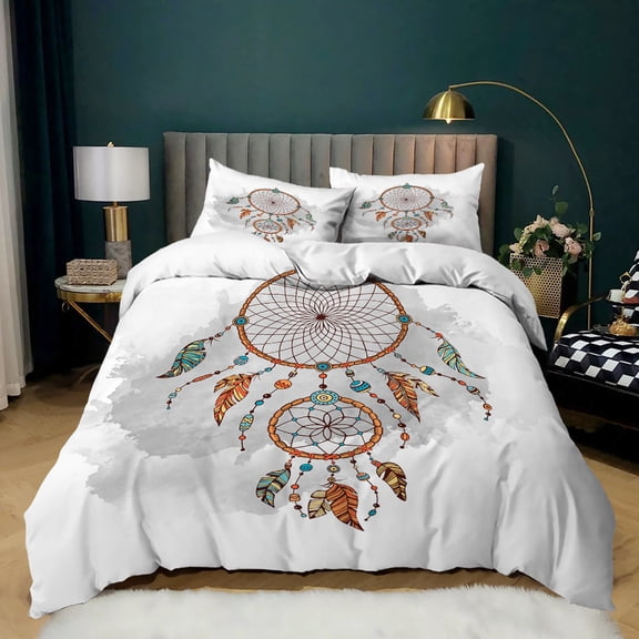 Duvet Cover Set Girls Home Bedclothes Lovely Quilt Cover Dream Catcher Bedding Cover Set,California King(98"x104")