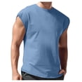 thumbnail image 1 of Men's Vest Casual Sleeveless Beach Retro Summer Solid Color Round Neck Sleeveless VestM, 1 of 4